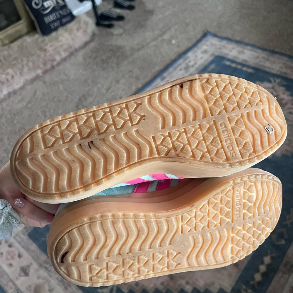 adidas Mint Green & Hot Pink Platform Sneakers - Picture 4 of 7